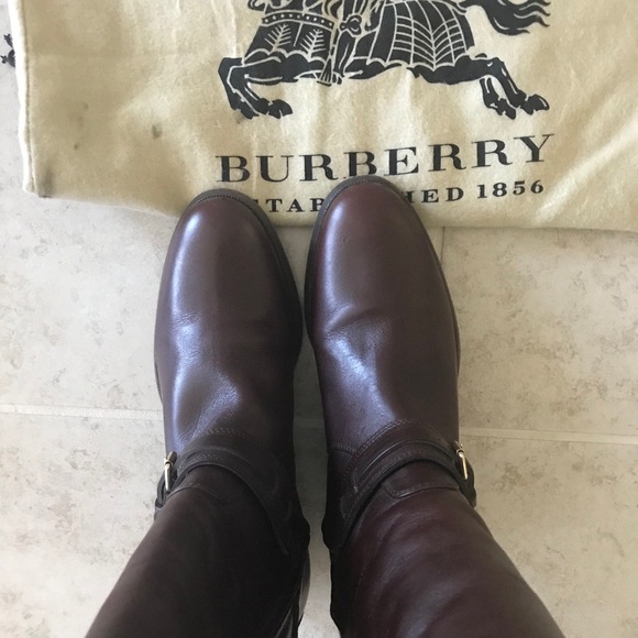 Authentic Burberry leather biker boots 37 6.5 - Picture 4 of 10